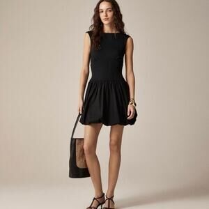 NWT J. Crew Bubble-Hem Mixy Dress Size Large